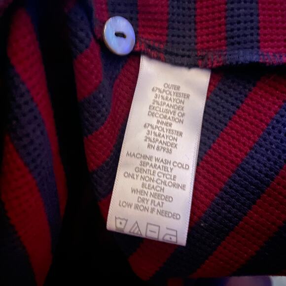 LOGO LORI GOLDSTEIN Cardigan & Tank Set Tunic Length Striped Button Down - Picture 8 of 8